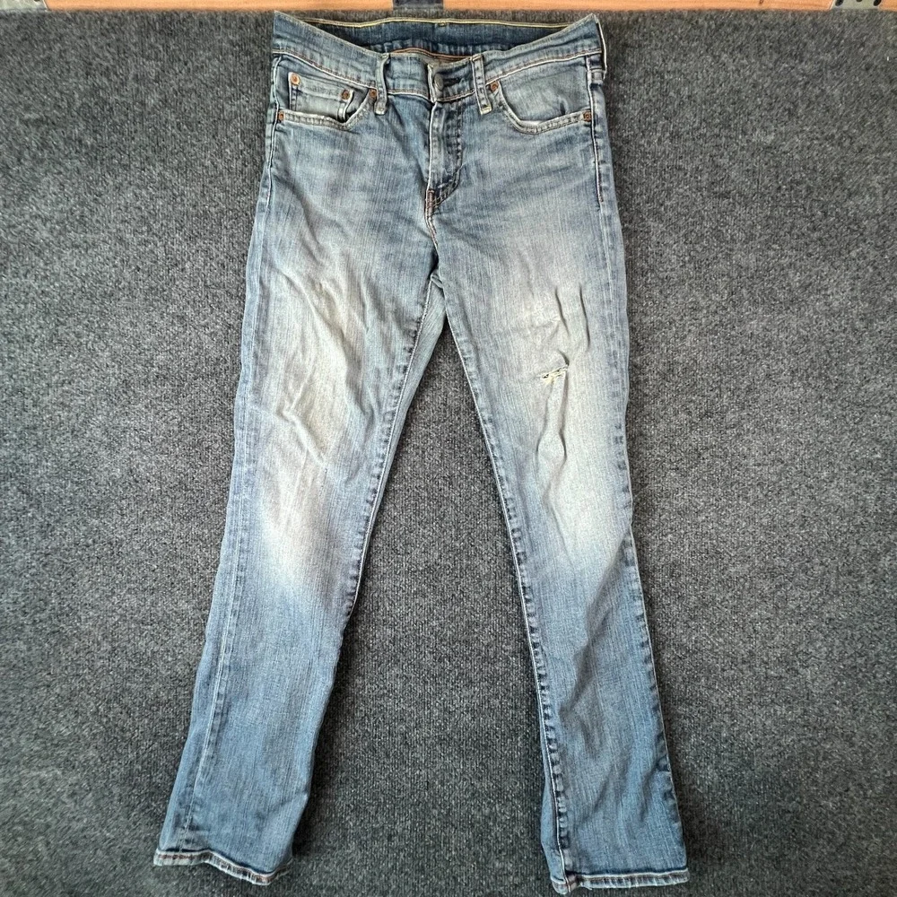 Levi's 511 Jeans Mens 31x30.5 Blue Denim Low Rise Slim Fit Skinny Leg Distressed